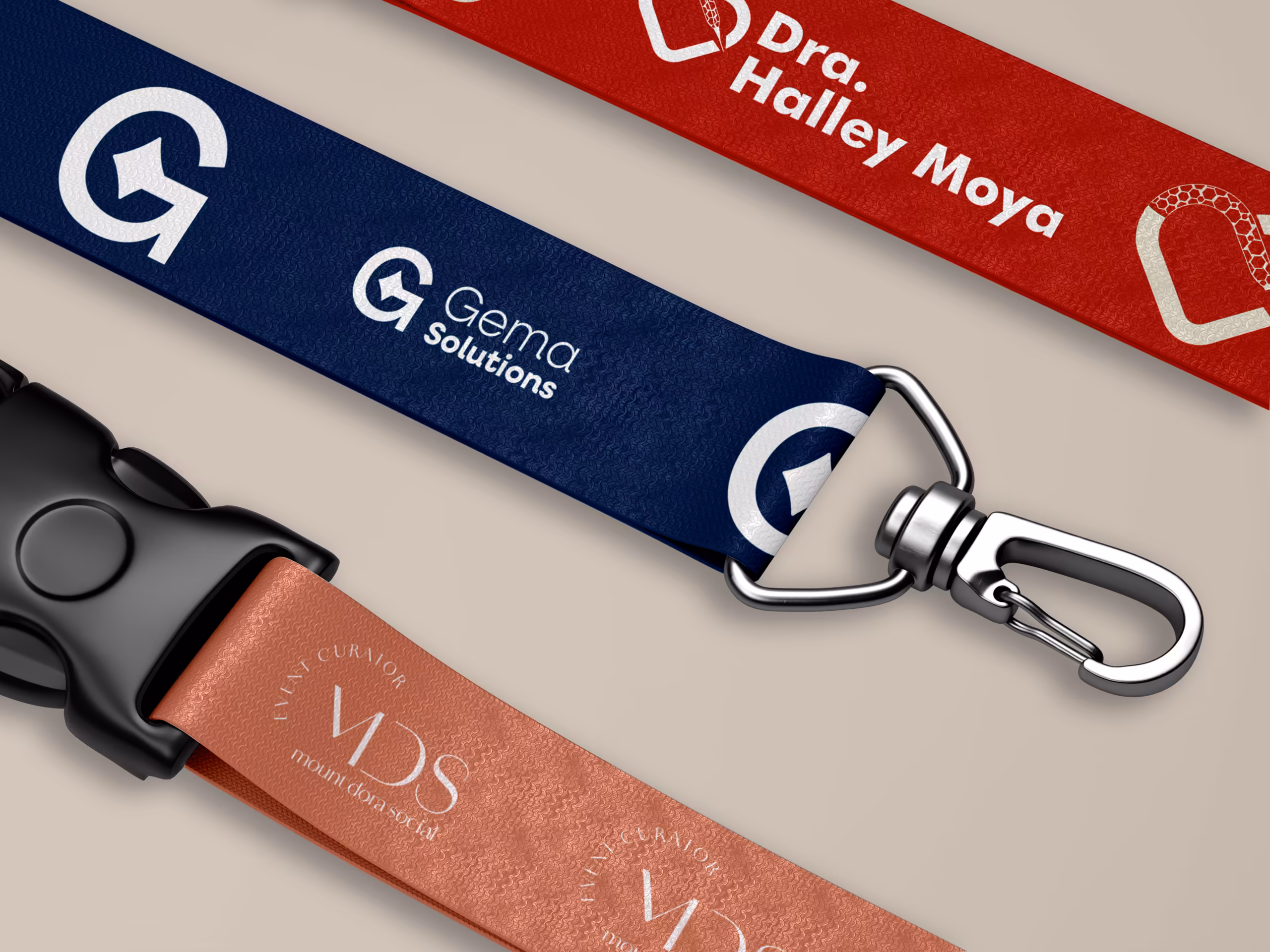 Diseños de marca aplicados en cintas portacredenciales